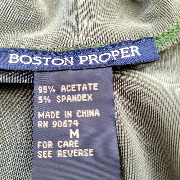 New Boston Proper Olive Green Ruffled Stretch Cardigan, size M - Picture 7 of 9